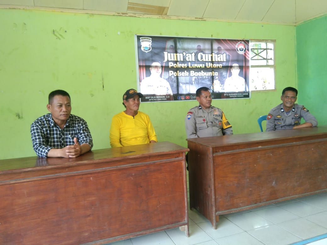 KANIT BINMAS POLSEK BAEBUNTA POLRES LUWU UTARA GIAT JUM’AT CURHAT