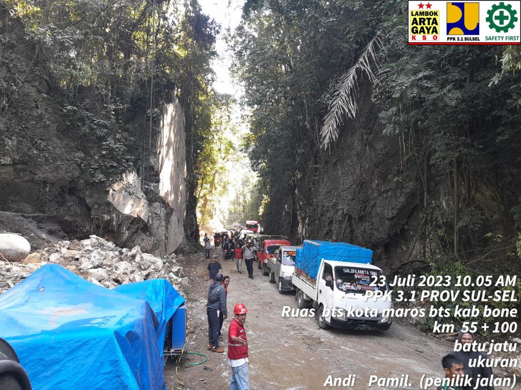 Jalan Provinsi, Poros Maros- Bone Sudah Bisa Dilalui Kembali