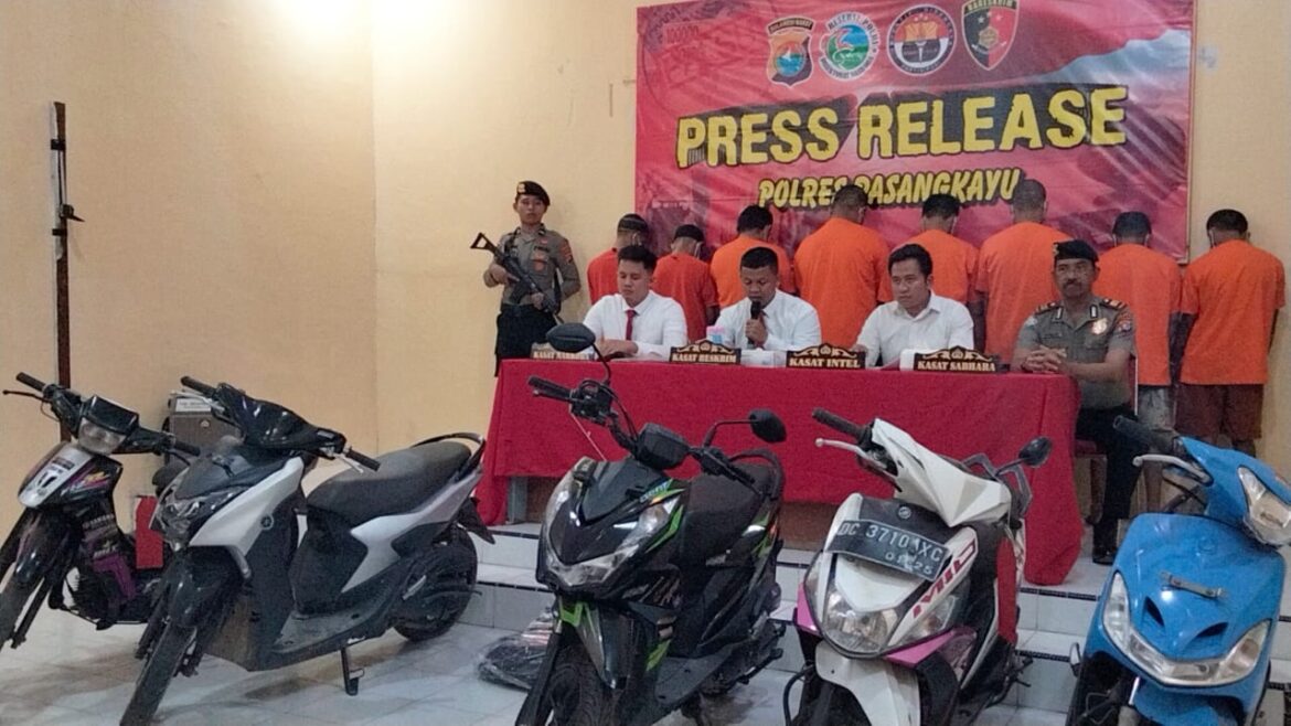 Operasi Sikat Marano 2023 Polres Pasangkayu Berhasil Jaring 8 Orang Tindak Kasus Kejahatan Beserta BB