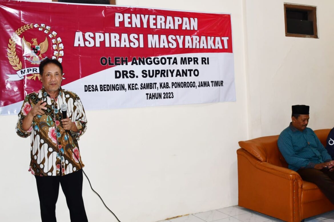 Anggota MPR Supriyanto Gelar Serap Aspirasi Bersama Warga Bedingin Sambit Ponorogo