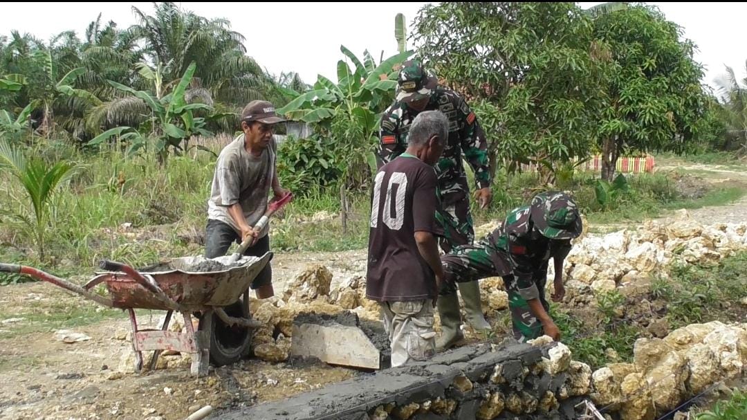 Satgas TMMD ke 118 Kodim 1427 Pasangkayu Sasaran Pembangunan Drainase Desa Ako