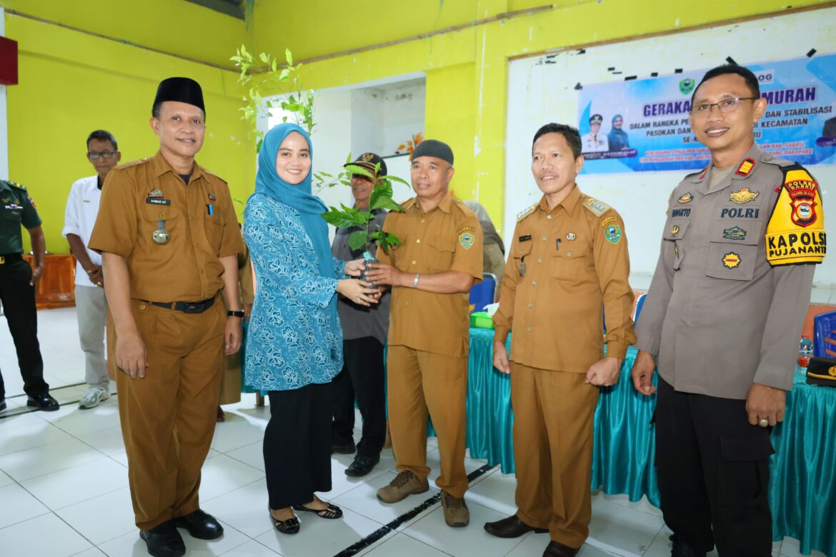 Plt. Ketua TP PKK Didampingi Kadis Pertanian Kabupaten Barru Launching Pangan Murah