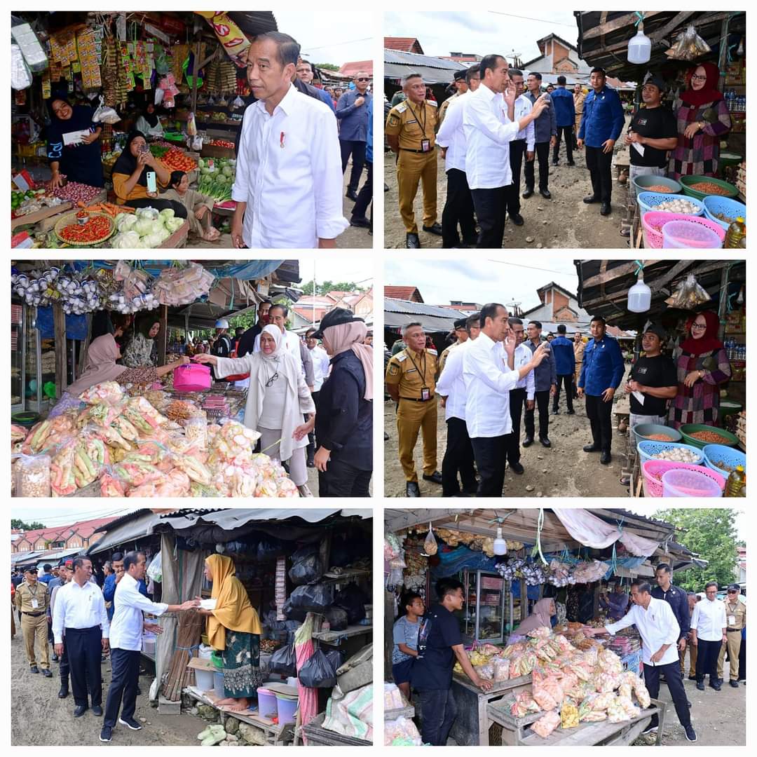 *Presiden dan Ibu Iriana Cek Harga Bahan Pokok di Pasar Sentral Palakka*