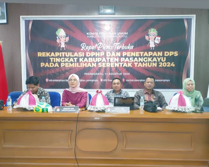 KPU Pasangkayu Menggelar Rapat Pleno Terbuka, Rekapitulasi DPHP dan Penetapan DPS Pilkada Tahun 2024