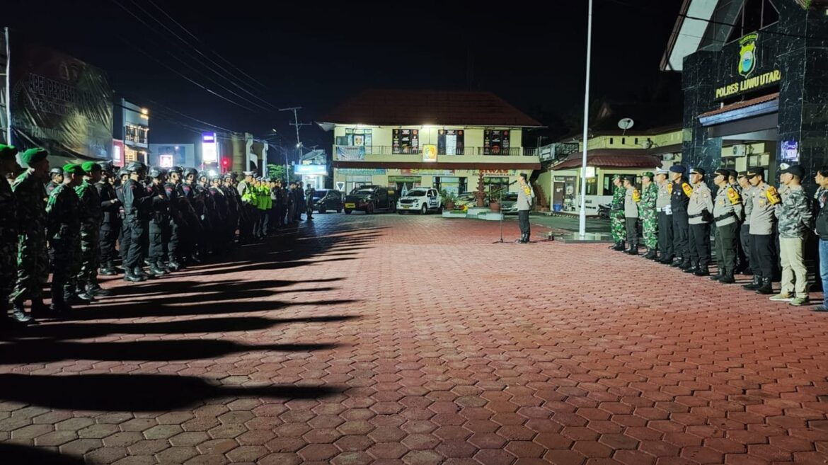 Di Masa Tenang Paska Pilkada Polres Luwu Utara Bersama TNI Dan Brimob Gelar Patroli Gabungan.