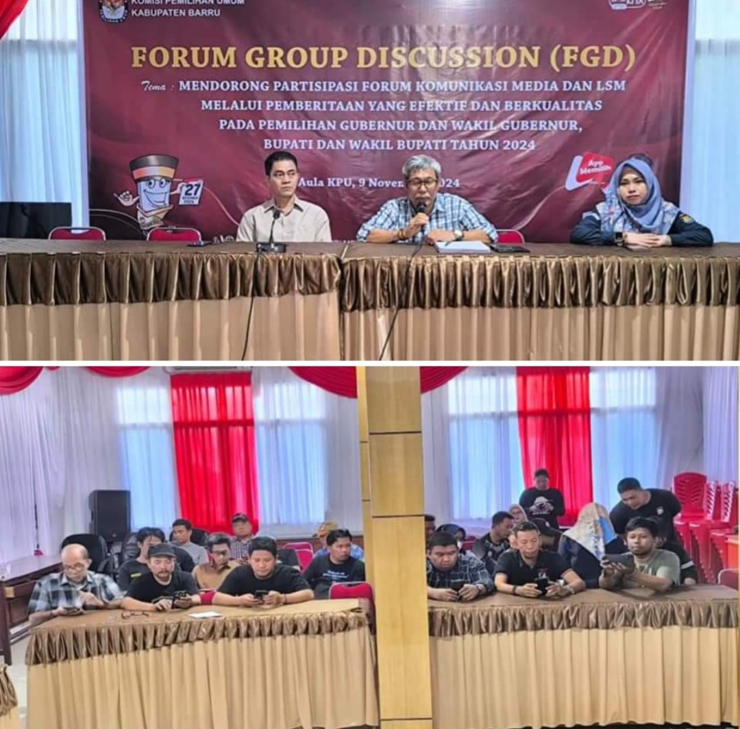 Melalui Pemberitaan yang Efektif dan Berkualitas, KPU Kab.Barru Gelar FGD Bersama Media-LSM