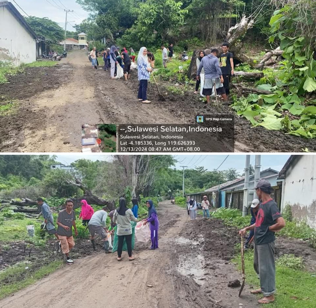 Pemdes Cilellang Bersama RT Laksanakan Kerja Bakti di Dusun Ujung